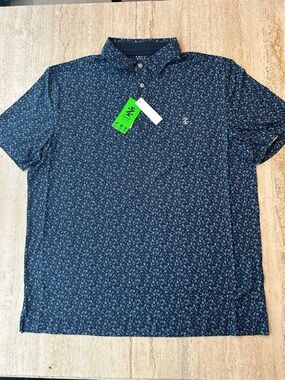 NEW 🆕 Izod Golf Blue Floral Polo Shirt size L
